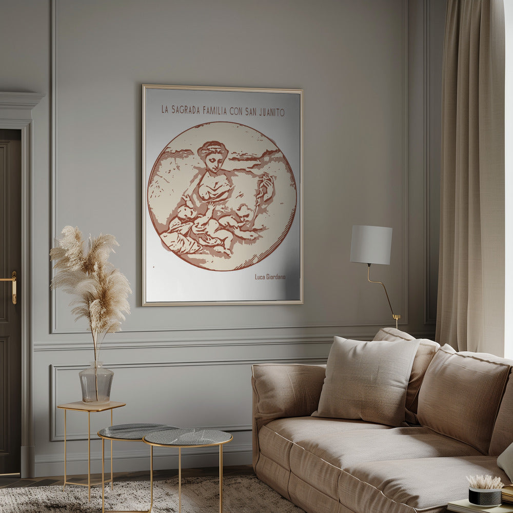 Wall art Line Art Minimalist – La Sagrada Familia Con San Juanito – Luca Giordano