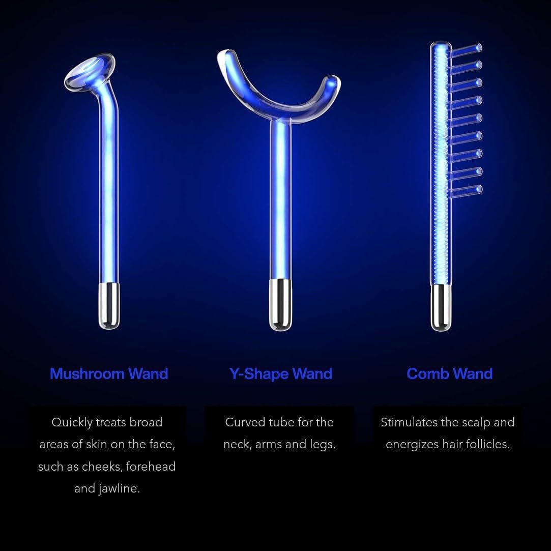 High Frequency Beauty Device Red and Purple Light Combination 6-Piece Set with Handle Portable Round Home Beauty Instrument