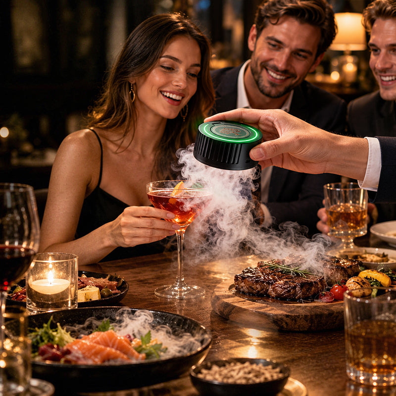 Upgraded Electric Smoker Infuser – Whiskey & Cocktail Smoking Kit, Tabletop Drink Smoke Diffuser, Bartender Tool